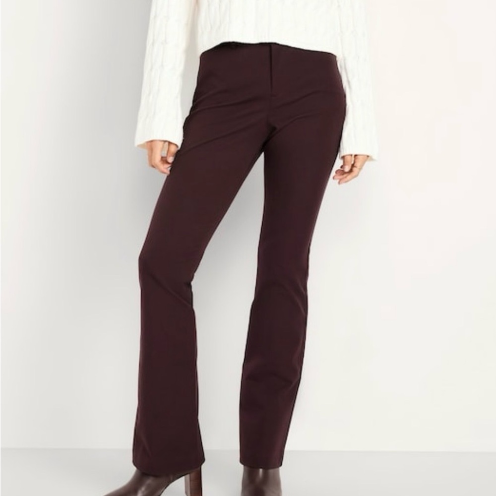 Old Navy High-Waisted Pixie Flare Pants in Brown/Black Coffee